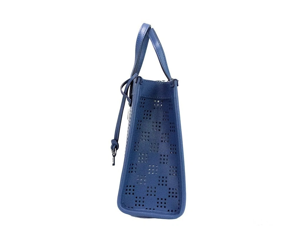 Mini Grind Perforated Leather Crossbody Tote Bag