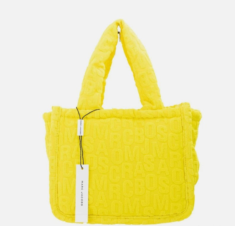 Small Terry Monogram Tote Shoulder Bag Purse in Golden Kiwi