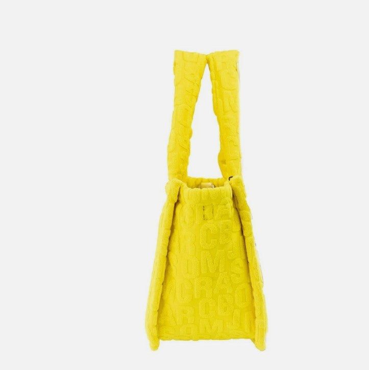 Small Terry Monogram Tote Shoulder Bag Purse in Golden Kiwi
