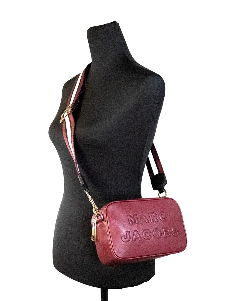 Flash Pomegranate Smooth Leather Camera Crossbody Bag