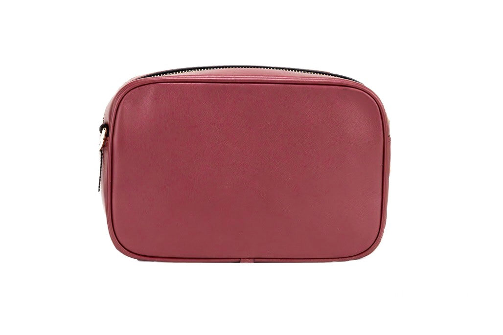Flash Pomegranate Smooth Leather Camera Crossbody Bag