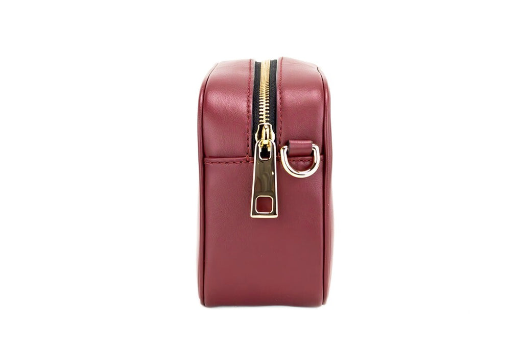 Flash Pomegranate Smooth Leather Camera Crossbody Bag