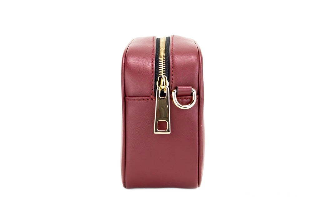 Flash Pomegranate Smooth Leather Camera Crossbody Bag
