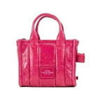 Shiny Crinkle Micro Tote in Magenta Patent Leather