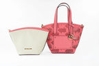 Small Tea Rose Vegan Leather Kimber 2-in-1 Zip Tote Messenger Bag
