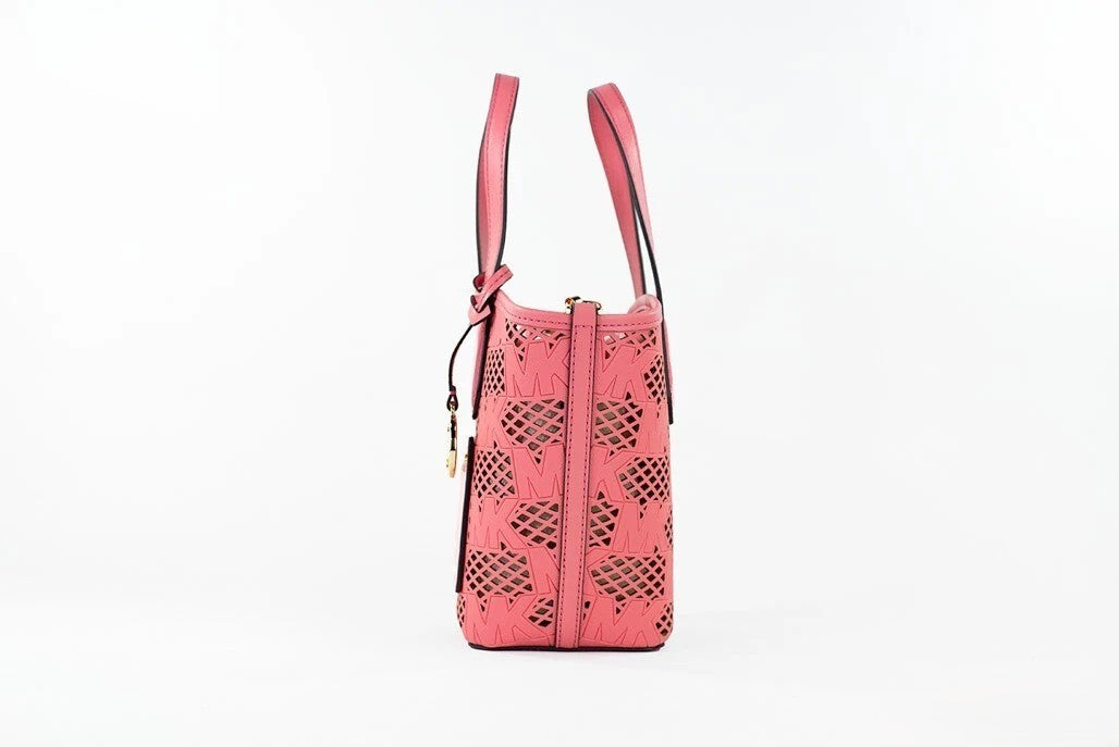 Small Tea Rose Vegan Leather Kimber 2-in-1 Zip Tote Messenger Bag