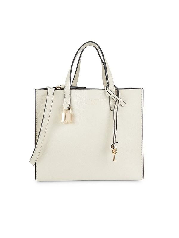 Mini Pebbled Leather Tote - Marshmallow