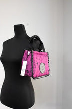 Mini Fuchsia Fedora Puffy Nylon Tote Convertible Handbag