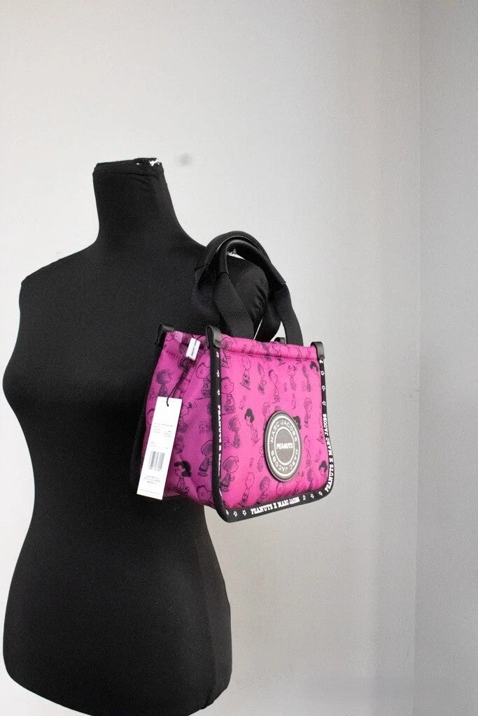 Mini Fuchsia Fedora Puffy Nylon Tote Convertible Handbag