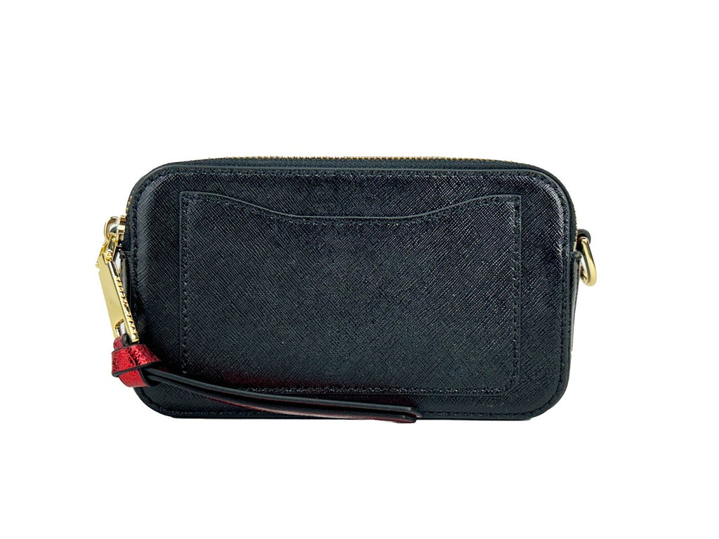 Compact Leather Glitter Snapshot Crossbody