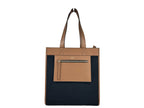 Small Canvas & Leather Pocket Tote Manzon