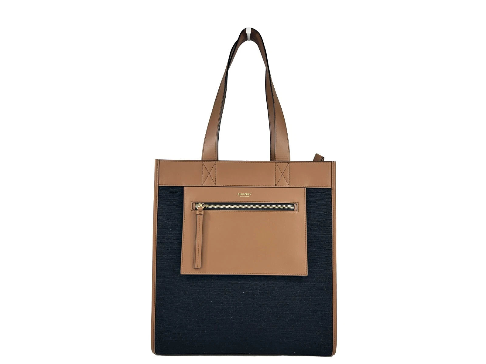 Small Canvas & Leather Pocket Tote Manzon