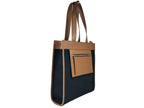 Small Canvas & Leather Pocket Tote Manzon
