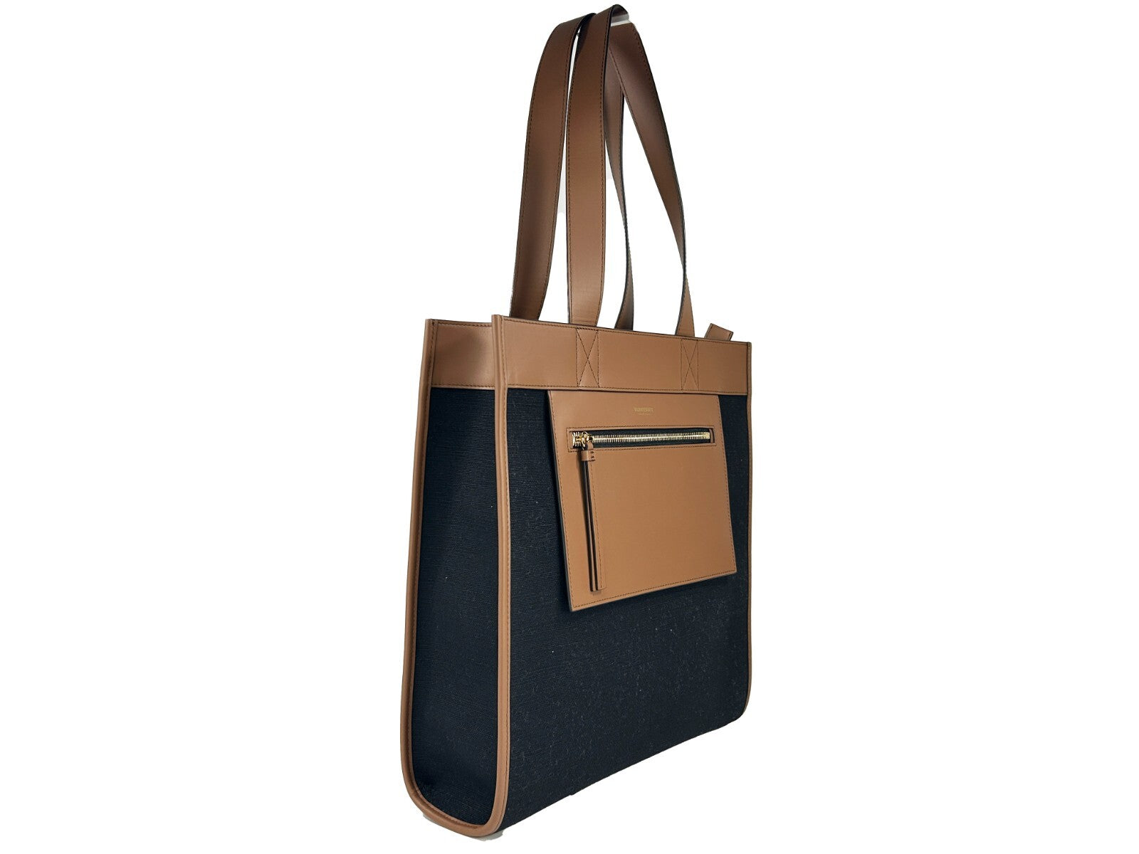 Small Canvas & Leather Pocket Tote Manzon