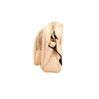 Small Branded Grainy Leather Camera Crossbody Bag