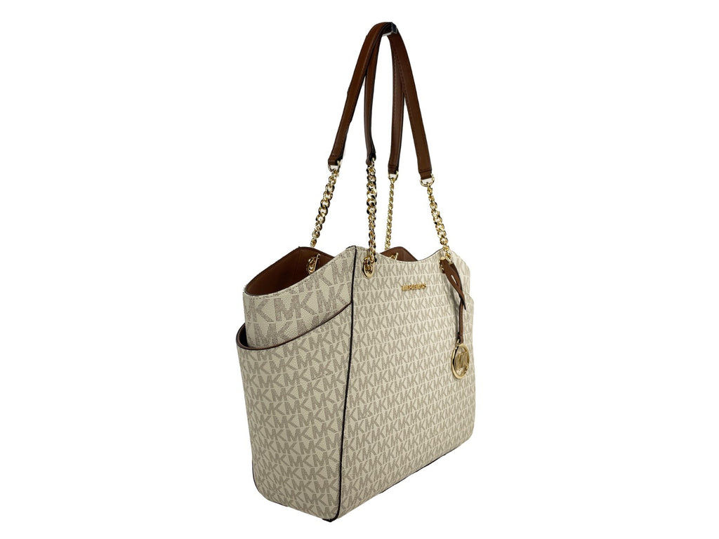 Large Jet Set Travel Logo-Print PVC and Saffiano Leather Tote
