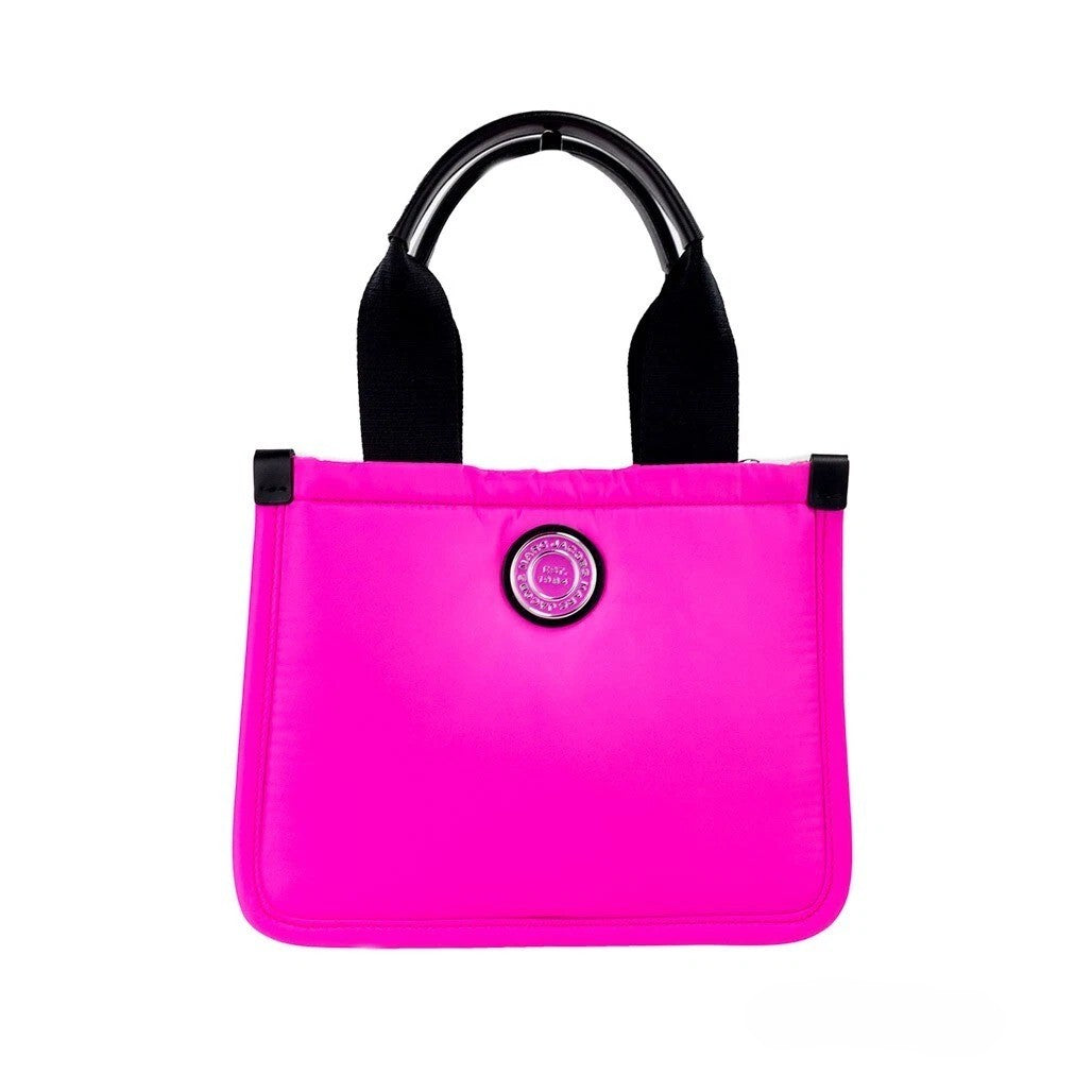 Small Neon Fuchsia Nylon Convertible Tote