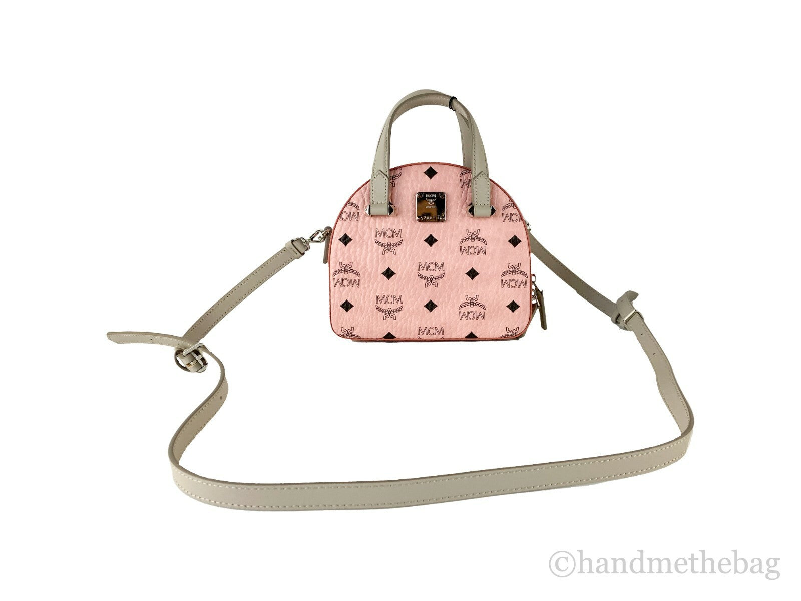 Mini Pebbled And Smooth Leather Half Moon Crossbody Bag