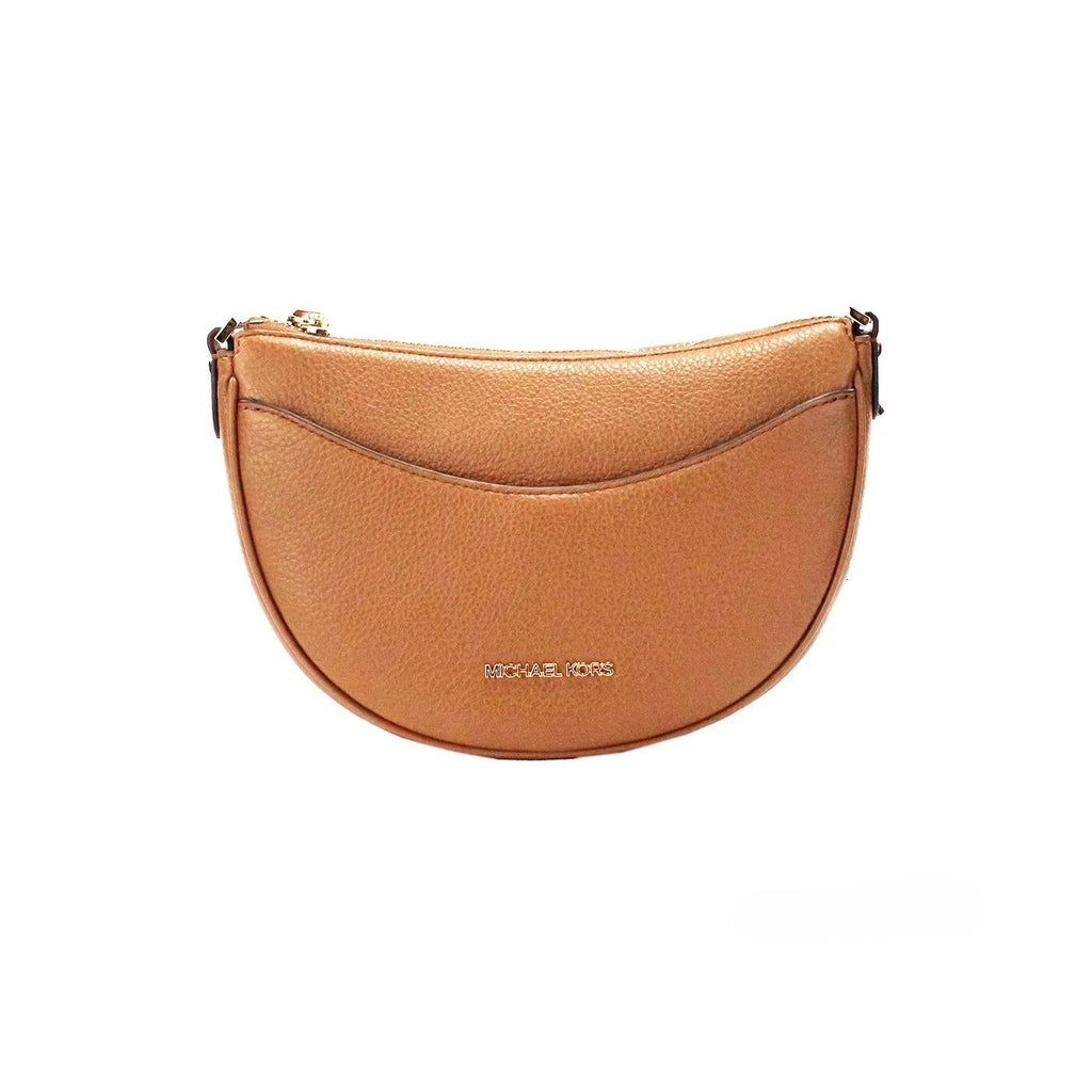 Small Luggage Pebbled Leather Half Moon Crossbody Bag