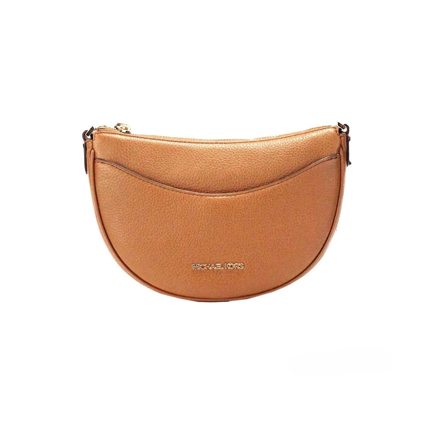 Small Luggage Pebbled Leather Half Moon Crossbody Bag