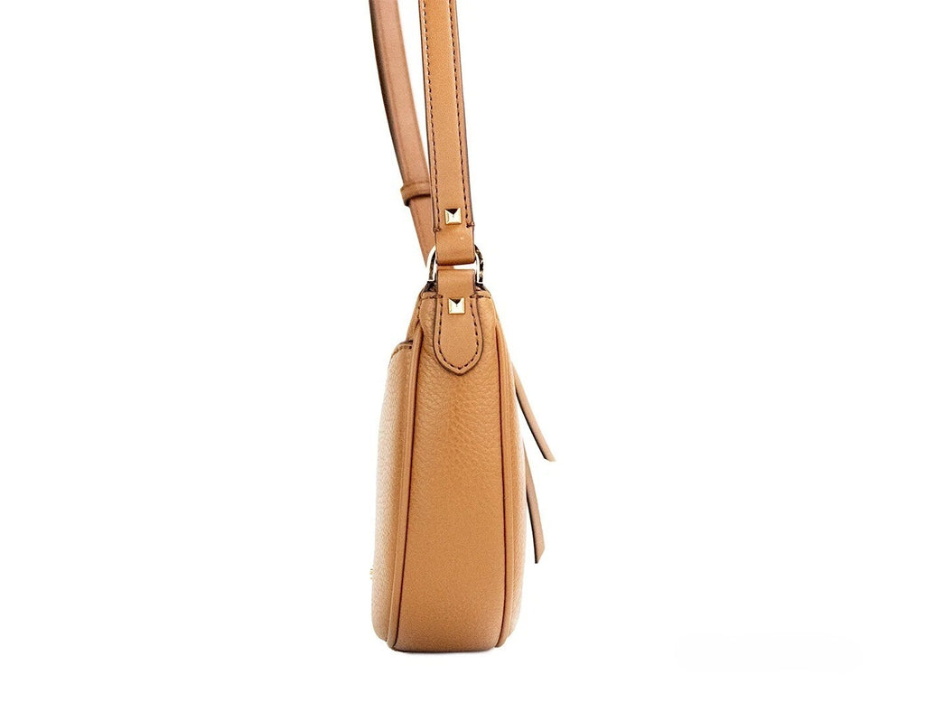 Small Luggage Pebbled Leather Half Moon Crossbody Bag