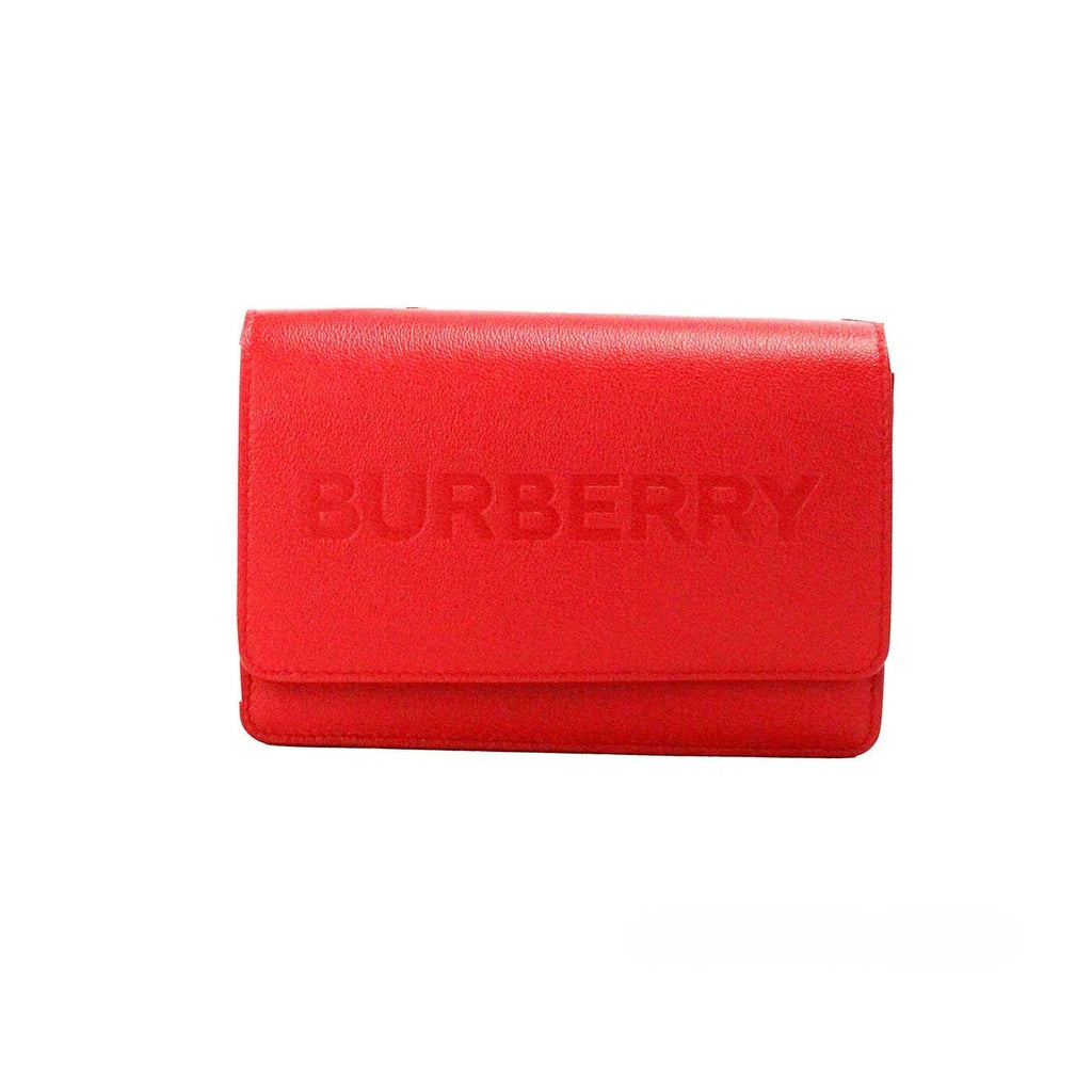 Hampshire Small Red Embossed Logo Smooth Leather Crossbody Bag