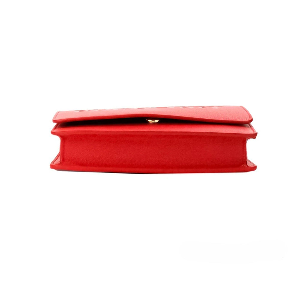 Hampshire Small Red Embossed Logo Smooth Leather Crossbody Bag
