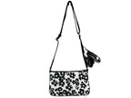Black Leather Small Crossbody Tech Attachment Bag
