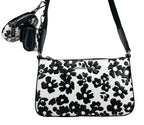 Black Leather Small Crossbody Tech Attachment Bag