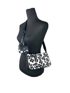Black Leather Small Crossbody Tech Attachment Bag