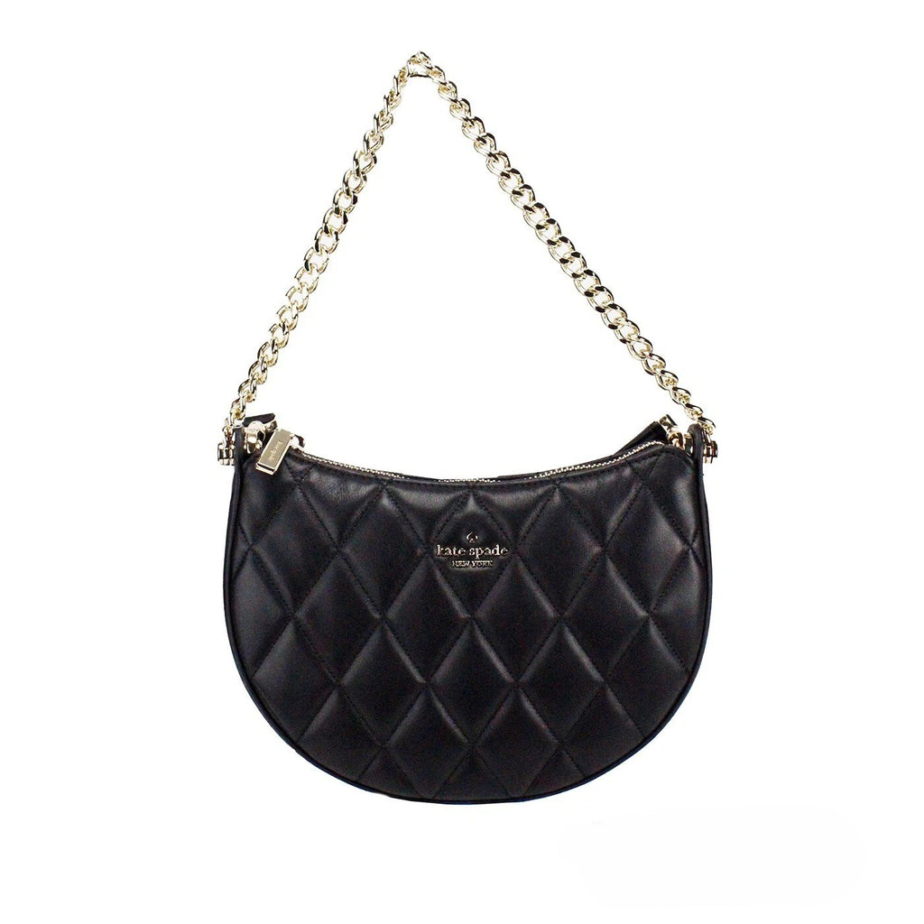 Carey Small Black Quilted Leather Crossbody Bag