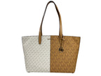 Medium Zip Top Tote Carryall Bag in PVC and Leather