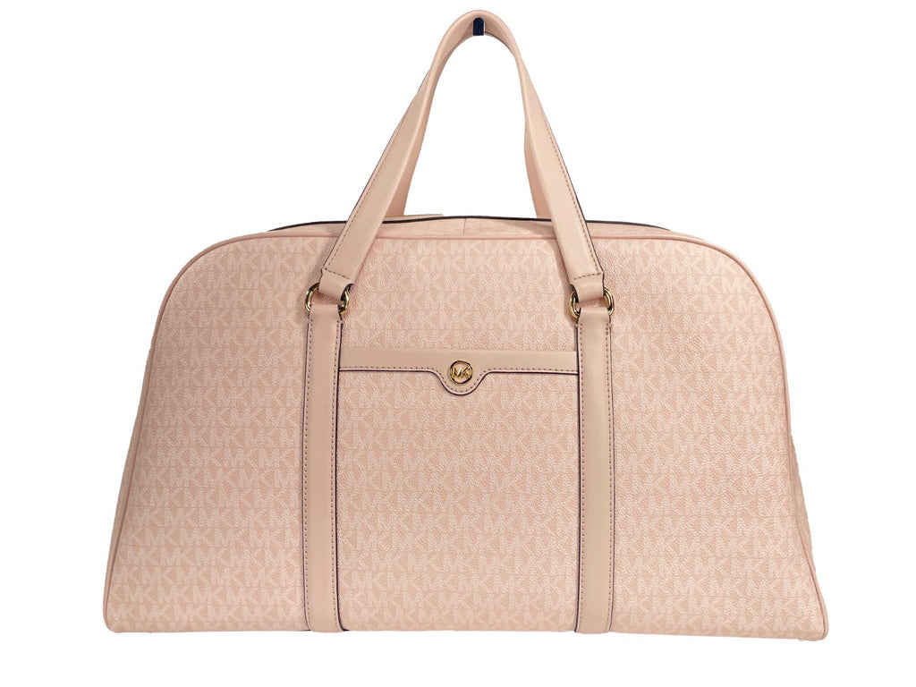 Extra Large Powder Blush PVC Top Zip Weekender Luggage Bag