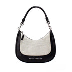 Natural Black Canvas And Leather Hobo Shoulder Bag