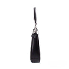 Natural Black Canvas And Leather Hobo Shoulder Bag