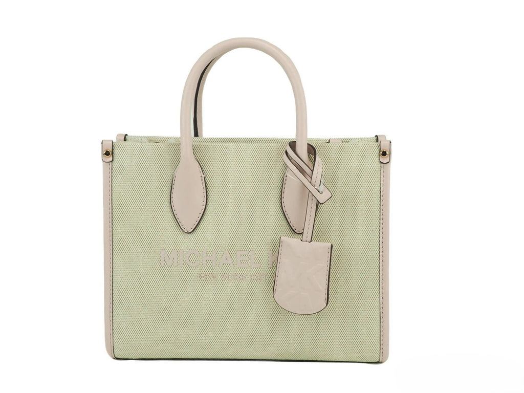 Small Powder Blush Canvas Shopper Crossbody Handbag
