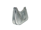 Small Metallic Smooth Leather Pouchette Crossbody Bag
