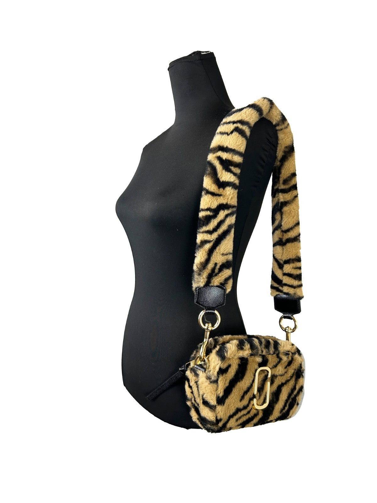Faux Fur Snapshot Tiger Fur Crossbody Bag