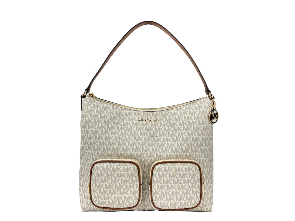 Beige Leather Merritt Shoulder Bag