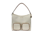 Beige Leather Merritt Shoulder Bag