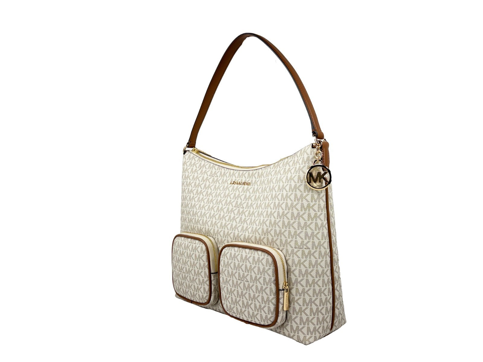 Beige Leather Merritt Shoulder Bag