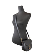 Pebble Leather Saddle Crossbody Bag
