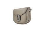 Beige Pebble Leather Saddle Crossbody Bag