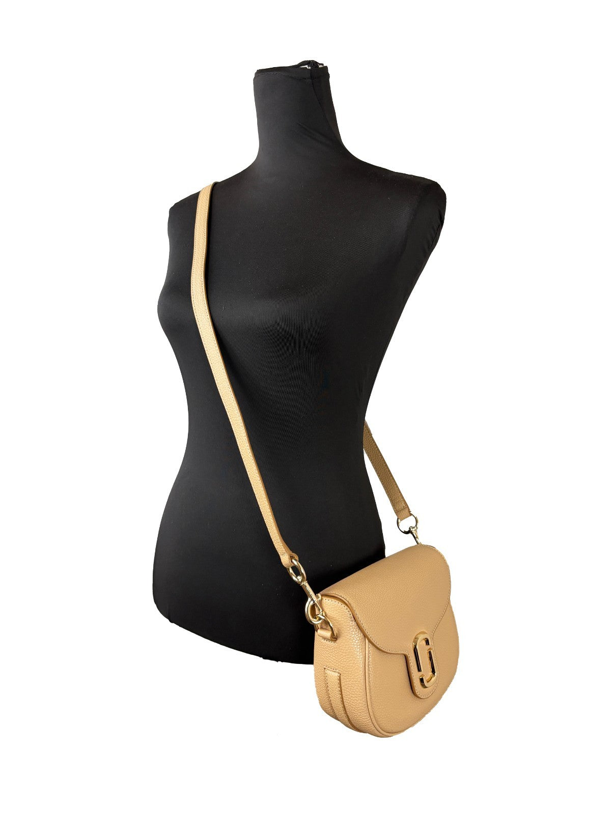 Pebble Leather Saddle Crossbody Bag