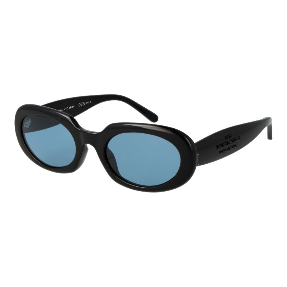 Black Plastic Oval Sunglasses