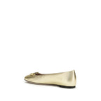 Vlogo Signature Gold Nappa Leather Ballet Flats
