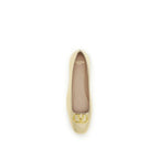 Vlogo Signature Gold Nappa Leather Ballet Flats