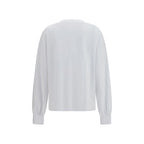 White Cotton Strawberry Print Sweatshirt