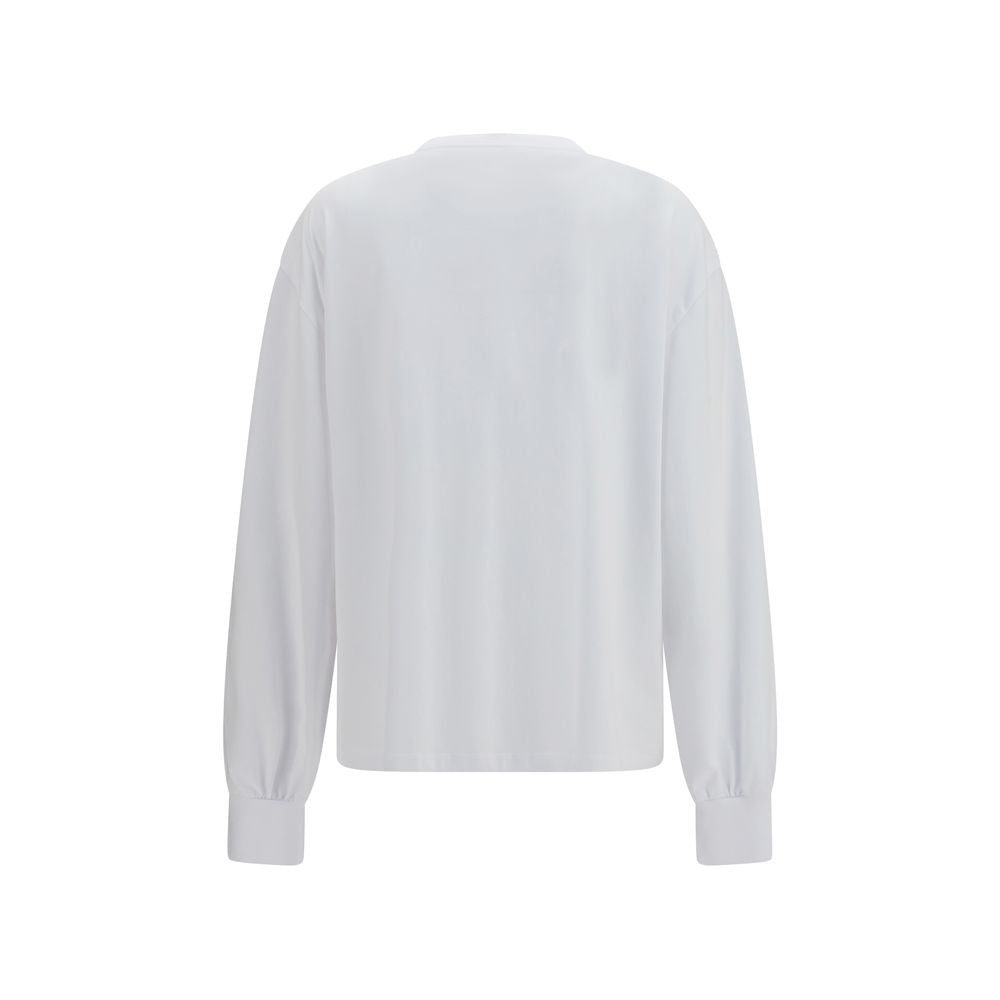 White Cotton Strawberry Print Sweatshirt