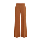 High-Waisted Flared Cotton Pants